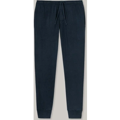 Afbeelding van Schiesser Mix+Relax lange lounge broek (dun) blauw (met boord aan de pijp) Maat XXXXXL