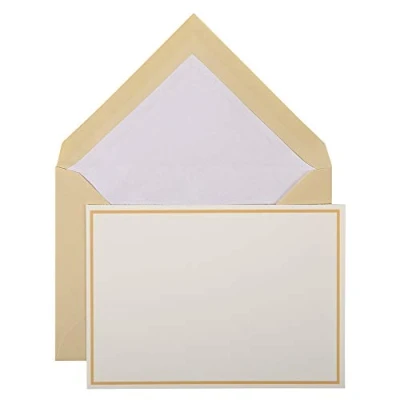 Afbeelding van Clairefontaine Ref 32606L G.Lalo Correspondentie Schrijfset Inclusief 10 x 10,7 15,2 cm, 300gsm Kaarten + 11,4 16,2 Gevoerde Gummed Enveloppen Zand
