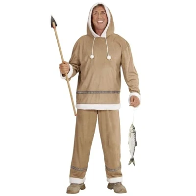 Afbeelding van Widmann Eskimo Kostuum Visser Heer Man Bruin, Wit / Beige Medium Carnavalskleding Verkleedkleding