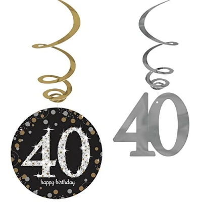 Afbeelding van Decoratie swirl 40 Sparkling zilver goud
