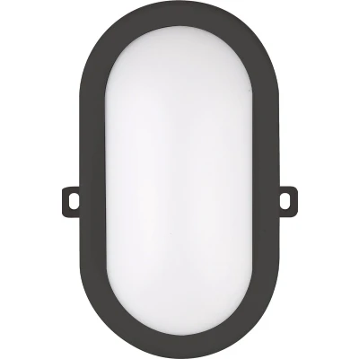 Afbeelding van LED Bulkhead Basic 6W 3000K Zwart Ovaal 400lm IP54