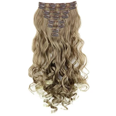 Afbeelding van CAISHA XXL 45cm 8 Delige Set CLIP IN EXTENSIONS Haarextensies Haarstukje Golvend Blond Bruin Mix CES11 1