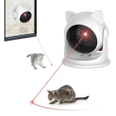 Afbeelding van VOVIGGOL Automatisch kattenspeelgoed, interactief kattenspeelgoed voor binnenkatten en huisdieren, automatische kattenjager, speelgoed, kattenoefenspeelgoed, kattenaanwijzer katten, USB C