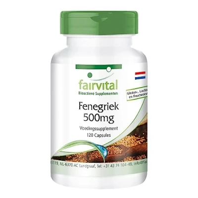 Afbeelding van fairvital Fenegriek extract 500 mg 120 veganistische capsules 50% saponinen op kwaliteit getest en hoog gedoseerd Made in Germany