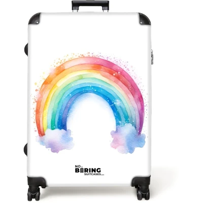 Afbeelding van NoBoringSuitcases.com® Koffer groot Reiskoffer lichtgewicht Regenboog Kinderen Meisje Rolkoffer met 4 wielen Grote trolley XL 98 liter bagage