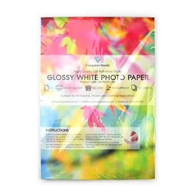 Afbeelding van Vellen A3 Wit Premium Glanzend Zelfklevend/Sticky Back Label HQ Resolutie Afdrukken Papier Vel (100)