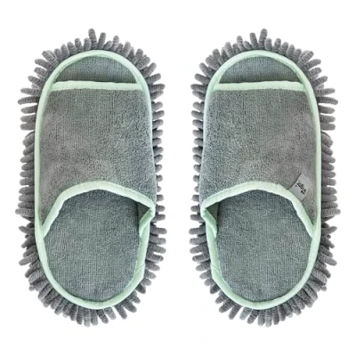 Afbeelding van VIGAR pantoffels microvezel 32 x 16,5 4 cm Rengo collectie maten 38 42 grappige en comfortabele heren dames grijs, Grijs groen