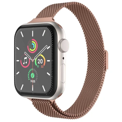 Afbeelding van Apple Watch bandje Milanees Goud Geschikt voor Series1/2/3/4/5/6/7/8/9/10/SE (38/40/41 mm) Series 10 (42 Vintage gold Black