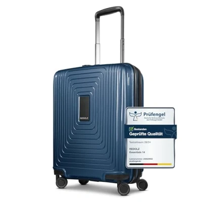 Afbeelding van REDOLZ Stamartikel Essentials 14, donkerblauw metallic, Kabinen Trolley+ (55 cm) erweiterbar, Harde trolley met zwenkwielen