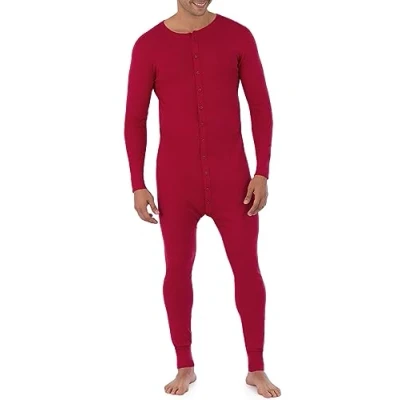 Afbeelding van Fruit of the Loom Heren Premium Thermisch Uniepak Pyjama Bodem, Rood, L