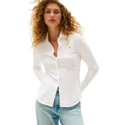 Afbeelding van Tommy Hilfiger SLIM Overhemdblouse, Dames, Maat: 3XL, Ecru