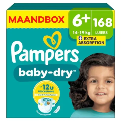 Afbeelding van Pampers Baby Dry Maat 6+ Maandbox 164 luiers 14/19KG