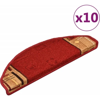 Afbeelding van vidaXL Trapmatten zelfklevend 10 st 65x21x4 cm rood