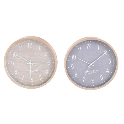 Afbeelding van Muurklok Home ESPRIT Beige Grijs PVC 30 x 4 cm (2 Stuks)