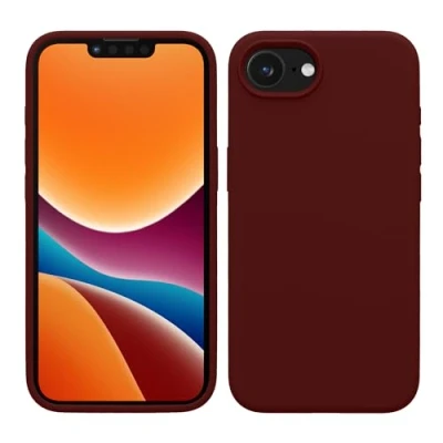 Afbeelding van kwmobile telefoonhoesje geschikt voor Apple iPhone 16e Hoesje met siliconen coating Smartphone case in wijnrood