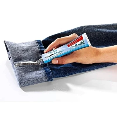 Afbeelding van textiellijm, wasmachinebestendig, 50 ml, transparant en voor alle natuurlijke vezels, watervaste textiellijm stoffen, plakken in plaats van te naaien (1)