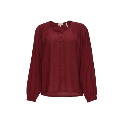 Afbeelding van s.Oliver MET Gesmokte Details Blouse, Dames, Maat: 38, Rubinrot