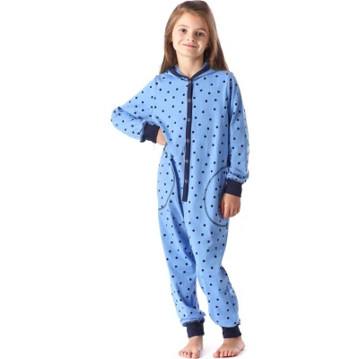 Afbeelding van Merry Style Kinder Pyjama ronde hals lange mouwen broek met zakken Katoen MS MS10 223 PJ Blaue Punkte 146 152
