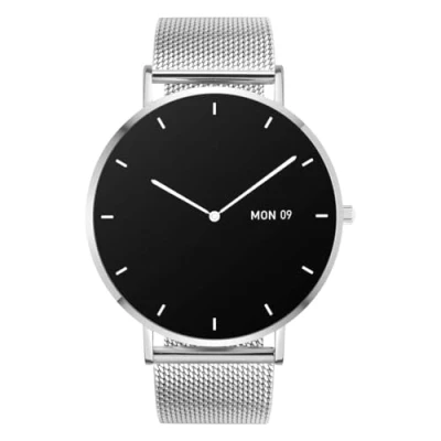 Afbeelding van Garett Smartwatch VERONA voor dames heren 1,3 inch AMOLED IP67, Bluetooth GPS slaapmonitor, hartslagmeter, activiteit, stappenteller, zilver, staal, one size, Vrije tijd