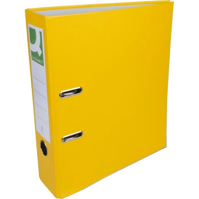 Afbeelding van Q connect ordner A4 PP en karton 8cm rug Geel