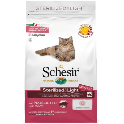 Afbeelding van Schesir Kattenvoer Dry Sterilized Ham 400 gr