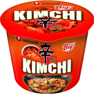 Afbeelding van Nong Shim Kimchi Ramyun Big Bowl Instant noedels Koreaanse Ramen soep snelle bereiding 1 verpakking à 112 g