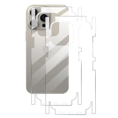 Afbeelding van GIOPUEY 2 stuks rugbeschermers, compatibel met iPhone 15 Pro, Pro rugbeschermfolie, zachte TPU, dun, hoge transparantie, beschermende rand transparant