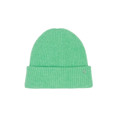 Afbeelding van s.Oliver MIT Umschlag UND LOGO Detail Muts, Dames, Maat: One Size, Limettengrün