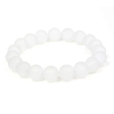 Afbeelding van MJDCB 10 mm Natuurlijke Mat Witte Kwarts Armband Energiegenezende Kralen