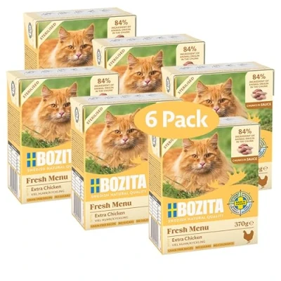 Afbeelding van Voordeelpakket Bozita Tetra Hapjes in Gelei 24 x 370 g Kattenvoer Sterilsed met veel Kip