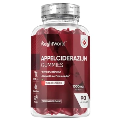 Afbeelding van WeightWorld Appel Cider Azijn Gummies 1000mg 90