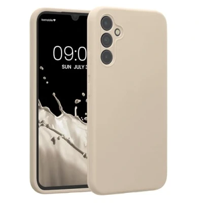 Afbeelding van kwmobile telefoonhoesje geschikt voor Samsung Galaxy A34 5G TPU backcover met siliconen coating Smartphone case in crème