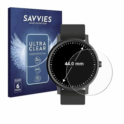 Afbeelding van Savvies Screenprotector voor Horloges (Rond, ø: 44 mm) Folie Beschermfolie transparant (6 Stuks)