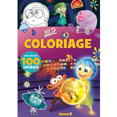 Afbeelding van Pixar Vice Versa 2 coloriage avec plus de 100 stickers Livre Dès 4 ans