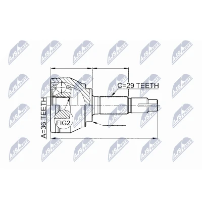 Afbeelding van Homokineet reparatie set, aandrijfas NTY NPZ NS 078