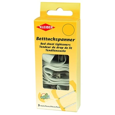 Afbeelding van Kleiber Bed Sheet tighteners x3, Latex, Wit, 14 x 6 3 cm