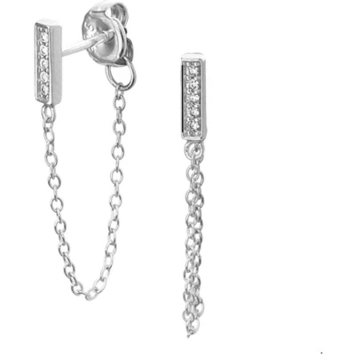 Afbeelding van TFT Oorhangers Zirkonia Zilver Gerhodineerd Glanzend 40 mm x 2