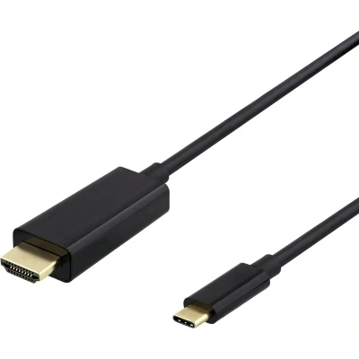 Afbeelding van Deltaco USBC HDMI 1010 USB C naar Kabel 4K UHD/60Hz 1 meter Zwart