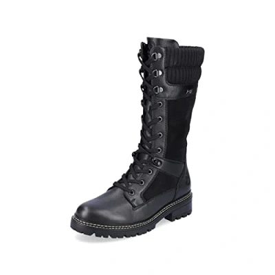 Afbeelding van Remonte Veterlaarzen, Dames, Maat: 36, Schwarz Leer/ synthetisch