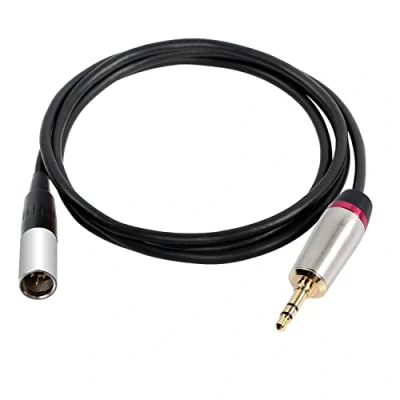 Afbeelding van 3,5 mm 1/8 naar mini XLR adapterkabel, 1/8&quot; TRS tereo audio 3 pins mannelijke converterkabel 1m