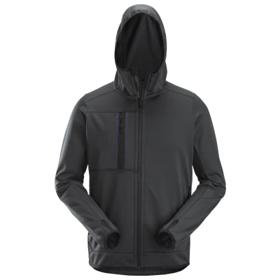 Afbeelding van Snickers 8058 AllroundWork, Fleece Hoodie met Rits Khaki Groen