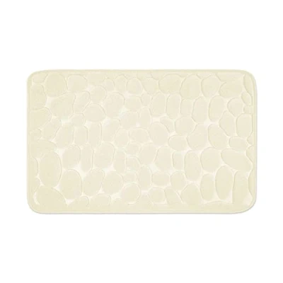 Afbeelding van Badkamer Tapijt met Memory Schuim Crème Badmat kan gecombineerd worden tot een set Antislip &amp; Maschinewasbaar Douchedeken 50 x 80 cm