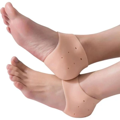 Afbeelding van Hypify® Hielsokken Hielbeschermers Beige Gelsokken Zooltjes Hielkussens Siliconen