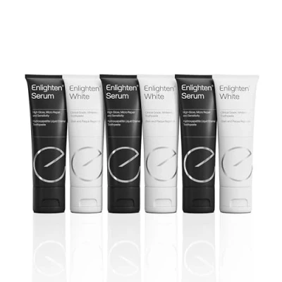 Afbeelding van Enlighten White Duo Care tandpasta en Sensitive Repair Serum tandpastaverwijdering geavanceerde tandglatreparatie (1 verpakking (2 tubes)