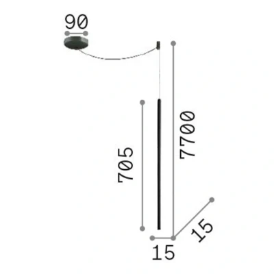 Afbeelding van Ideallux Ideal Lux hanglamp Filo messingkleurig, lange kabel
