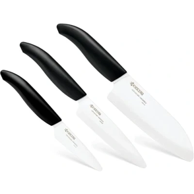 Afbeelding van Kyocera FK 3PC BK GEN 3 delige set keramische messen geschenkset, kunststof keramiek, zwart/wit