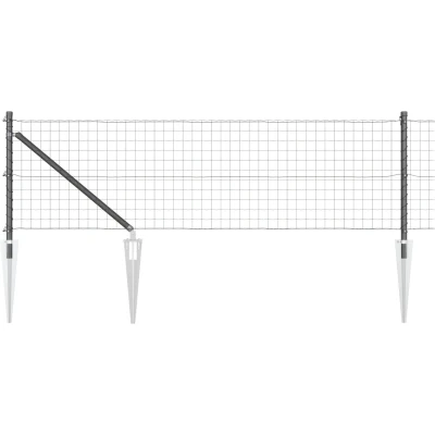 Afbeelding van vidaXL Euro Hek met 7 Spike Posts 0.8x10 m Gegalvaniseerd Staal Grijs