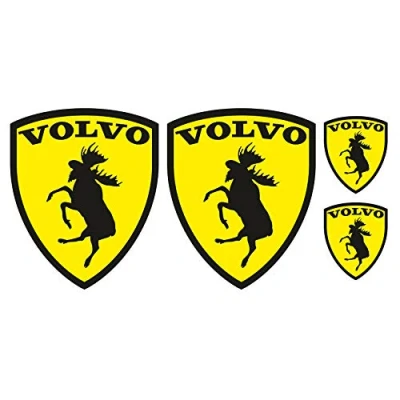 Afbeelding van Finest Folia Set van 4 elandemblemen, stickers voor auto, leuke autosticker, zelfklevende folie, wasstraatbestendig, accessoires embleem Zweden (R067)