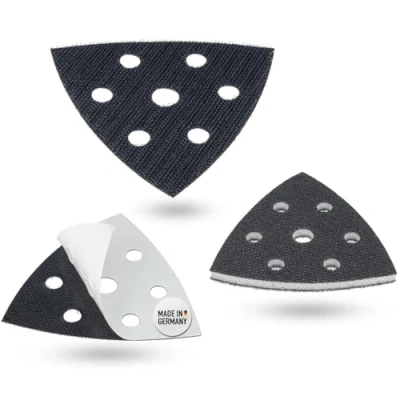 Afbeelding van DFS Deltaschuurmachine accessoireset 3 voudige zachte pad, beschermkussen, klittenbandschijf zelfklevend als reserveklittenband voor schuurplaat 93 x mm 6 gaten, interface pad