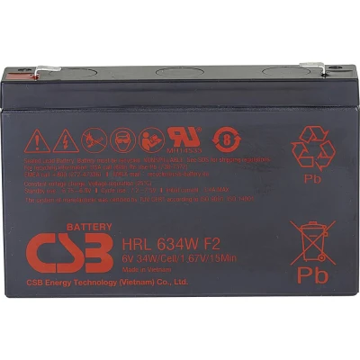 Afbeelding van CSB Battery HRL 634W high rate longlife Loodaccu 6 V 8.4 Ah Loodvlies (AGM) (b x h d) 151 99 34 mm Kabelschoen 6.35 Onderhoudsvrij, Geringe